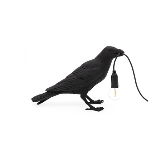 Lampe de table Bird Waiting / Corbeau immobile - Seletti - Corbeau immobile / Noir - Résine