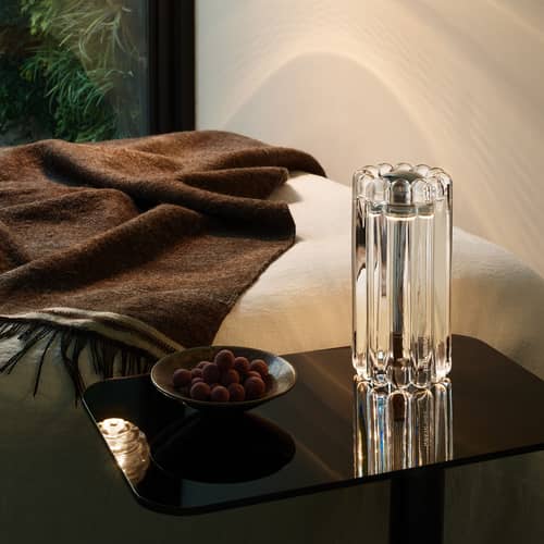 Lampe de table Press LED / H 23,5 cm - Tom Dixon - Transparent - Acier, Verre pressé