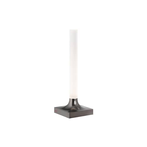 Lampe sans fil rechargeable Goodnight LED plastique métal - Kartell - Titanium mat - ABS recyclé, PMMA