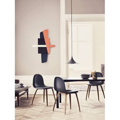 Semi Pendant metal black Ø 47 cm - Reissue 1968 - Gubi - Black - Enamelled metal