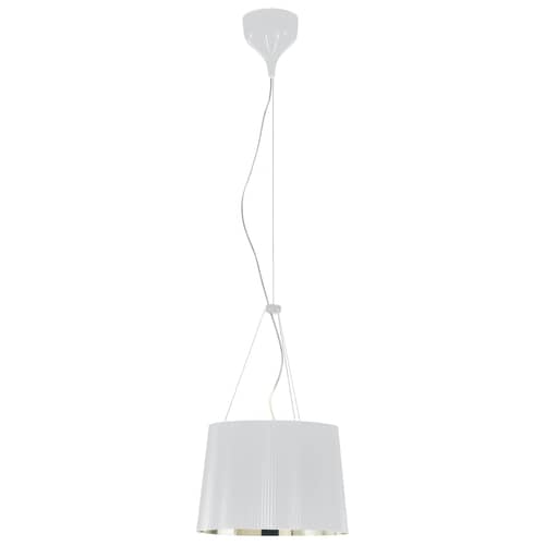 Pendelleuchte Gé Metallisé plastikmaterial weiß gold / Ø 37 cm - Recyceltes Material - Kartell - Außen weiß / innen gold - Polykarbonat