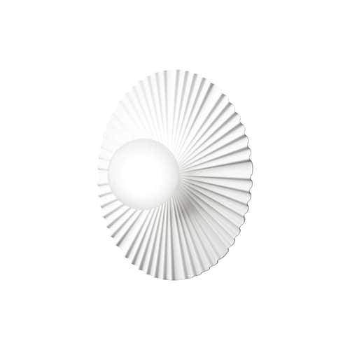 Applique salle de bains Liila Muuse Medium / Plafonnier - Ø 42 cm - NUURA - Blanc / Blanc opalin - Aluminium, Verre soufflé bouche