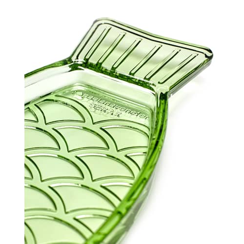 Plat Fish & Fish verre vert Poisson / Small - 23 x 10 cm - Serax - Vert transparent - Verre pressé