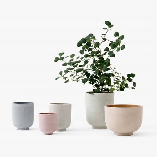 Pot de fleurs Collect SC71 plastique pierre rose / Ø 24 x H 18 cm - Polystone - &tradition - Sienne - Polystone