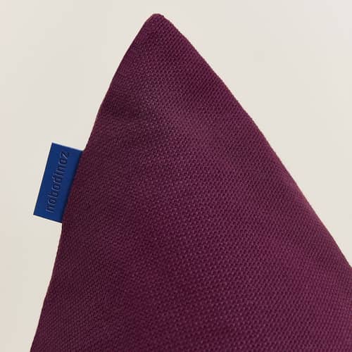 Pouf bambini Oasis tessuto viola - NOBODINOZ - Prugna - Cotone biologico, Polistirolo espanso, Similpelle
