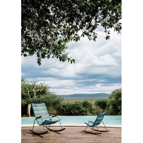 Rocking chair Click plastique vert / bambou - Houe - Vert Olive - Acier thermolaqué, Bambou, Polypropylène