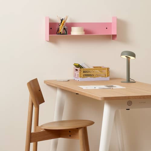 Scaffale Pli metallo rosa / L 60 x P 15 cm - TIPTOE - Rosa polverizzato - Acciaio termolaccato