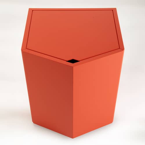 Table de chevet Z24 728 bois orange - Zanotta - Orange - Contreplaqué, MDF laqué, Verre trempé