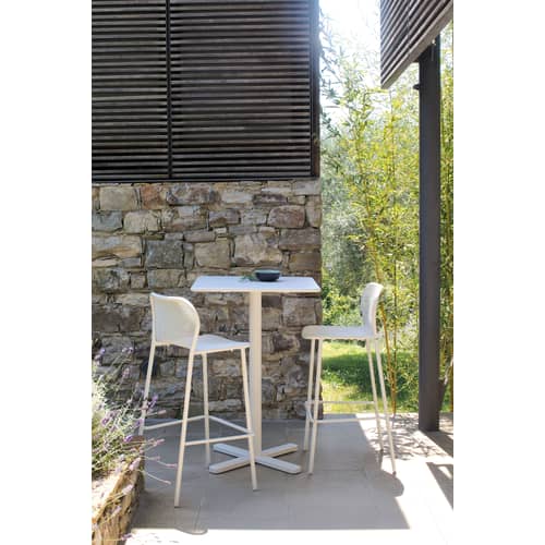 Chaise de bar Darwin métal blanc / H 75 cm - Emu - Blanc - Acier verni
