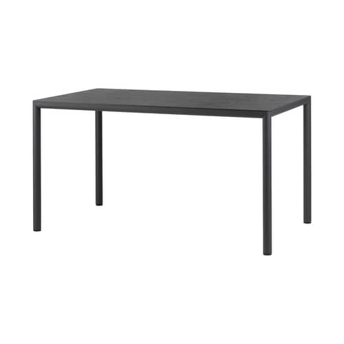 Tavolo rettangolare Piave corian nero / 140 x 80 cm - Laminato testurizzato - NARDI - Antracite - Alluminio, Laminato HPL