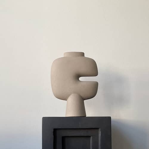 Vase Tribal Medium céramique beige / L 22,5 x H 30 cm - 101 COPENHAGEN - Sable - Céramique