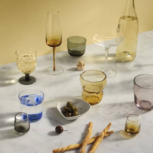 Verre Limfjord verre orange / Ø 8,2 x H 9,2 cm - 25 cl - BROSTE COPENHAGEN - Ambre - Verre soufflé bouche