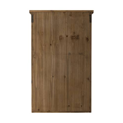 Rangement mural Hazem bois vert / Vitrine compartimentée - L 50 x P 14 x H 80 cm - Bloomingville - Vert patiné - Fer, MDF, Sapin, Verre