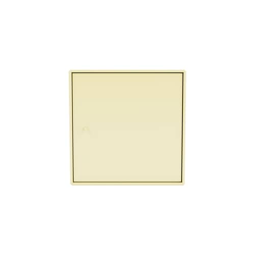 Wandablage Montana Mini 1103 holz gelb / Tür links - 35 x 35 x T 25 cm - MONTANA - Kamille 159 - lackierte Holzfaserplatte