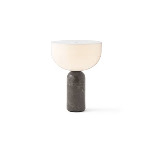Kizu LED Wireless rechargeable lamp stone grey / Marble base - H 24 cm - NEW WORKS - Grey marble - Acrylic, Marble
