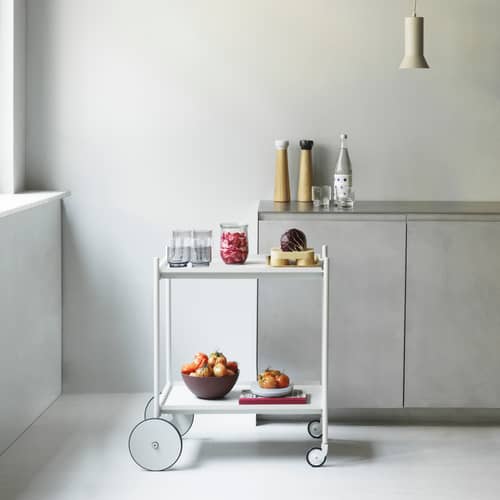 Ablage Rul metall grau / Abnehmbare Tabletts - Normann Copenhagen - Hellgrau - Holzfaserplatte, thermolackierter Stahl
