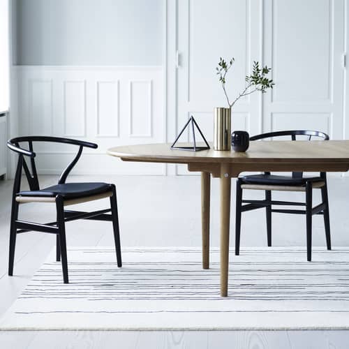  Accessory leather black / Cushion for Wishbone Chair - CARL HANSEN & SON - Black leather (Loke 7150) - Leather, Polyurethane foam