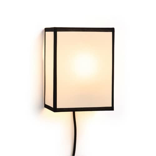 Applique avec prise Ava Square - Hay - Blanc & noir - Papier ECOPET, Tissu