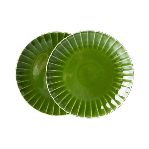 Set de 2 assiettes The emeralds céramique / Ø 27 cm - HK LIVING - Vert - Grès