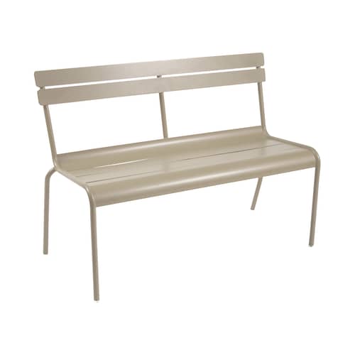 Banc avec dossier Luxembourg métal beige / 3 places - L 118 cm - Fermob - Muscade - Aluminium laqué