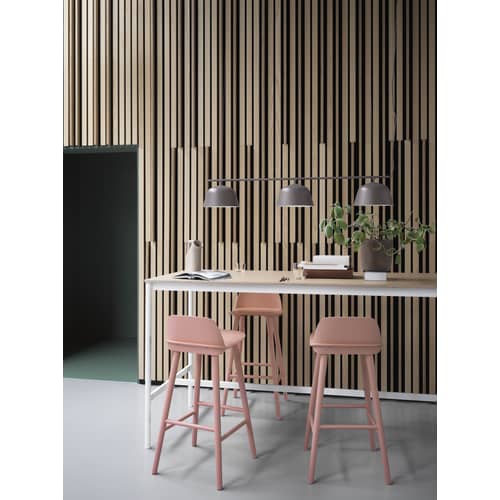 Nerd Bar chair wood pink / H 65 cm - Wood - Muuto - Pale pink - Plywood, Solid oak