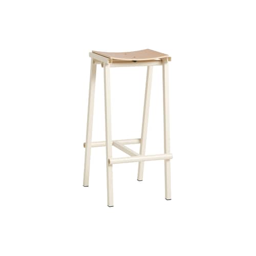 Barhocker Taburete 8 metall beige / H 75 cm - Hay - Eierschale / Sitzfläche Eiche - Furnier, Stahl