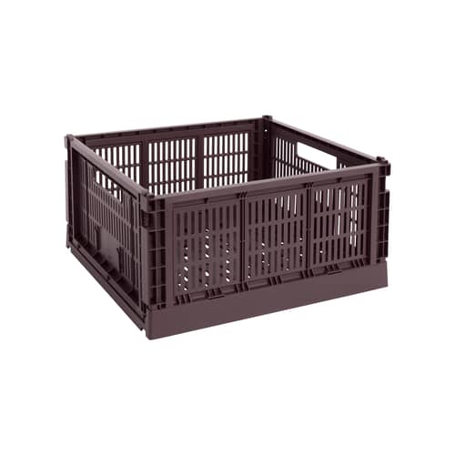 Colour Crate Basket plastic material red Large Square / 42 x 42 cm - Recycled - Hay - Burgundy - Recycled polypropylene