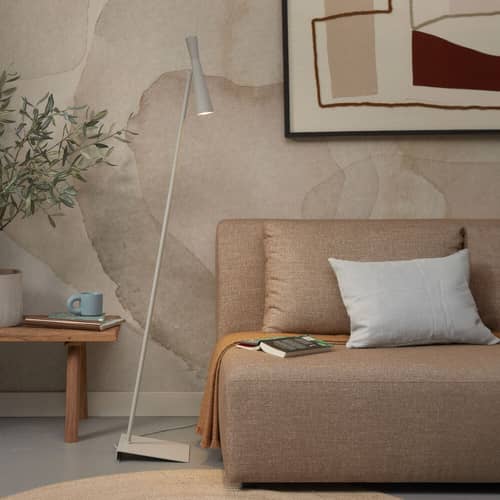 Lampada a stelo Bordeaux metallo grigio / Orientabile - It\'s about Romi - Grigio chiaro - Ferro