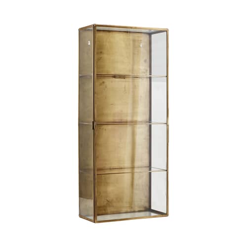 Wandablage Cabinet Large metall glas transparent kupfer / Vitrine - L 35 cm x H 80 cm - House Doctor - Groß / Messing - Glas, Messing