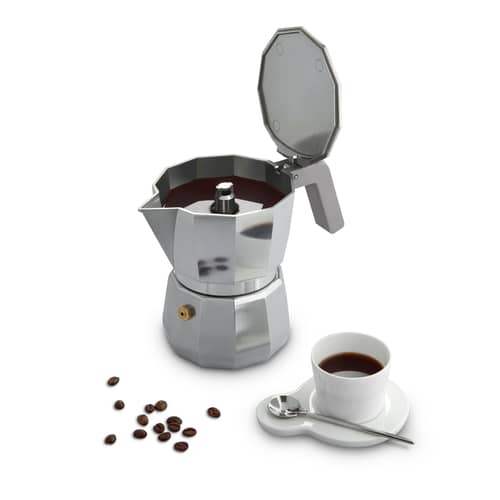 Cafetière italienne Moka métal /6 tasses - Induction - Alessi - Acier - Fonte d\'aluminium, Polyamide