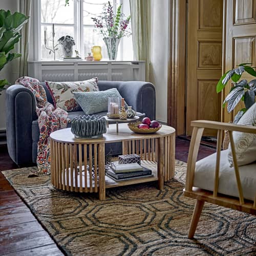 Canapé droit Malala tissu gris / L 152 cm - Velours - Bloomingville - Gris - Bouleau, Contreplaqué, Mousse, Velours