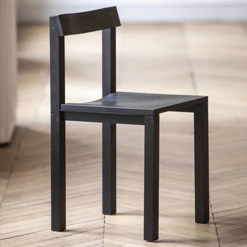 Chaise Tal - KANN DESIGN - Chêne noir - Aluminium extrudé, Chêne massif teinté, Multiplis courbé plaqué chêne teinté