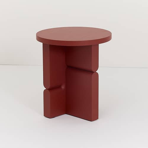 Beistelltisch Coloured Wood Noon holz rot / Ø 38 x H 42,5 cm - NOBODINOZ - Rot Ziegelrot - Esche