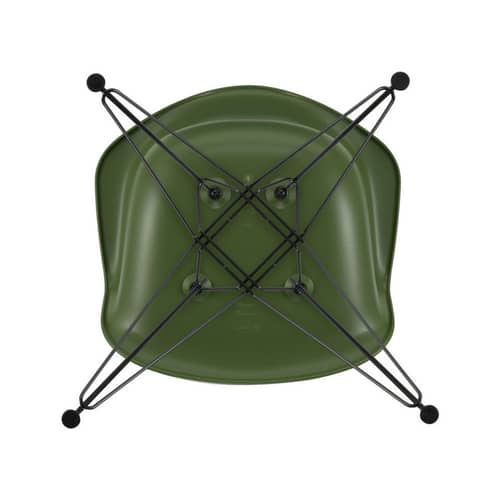Fauteuil RE DAR - Eames Plastic Armchair / (1950) - Pieds noirs / Recyclé - Vitra - Vert forêt / Pieds noirs - Acier laqué, Plastique recyclé post-consommation
