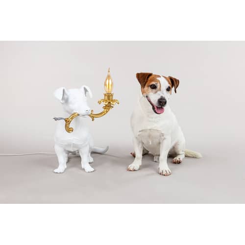 Lampe de table Rio Lamp plastique blanc or / Résine - Seletti - Blanc & or - Résine