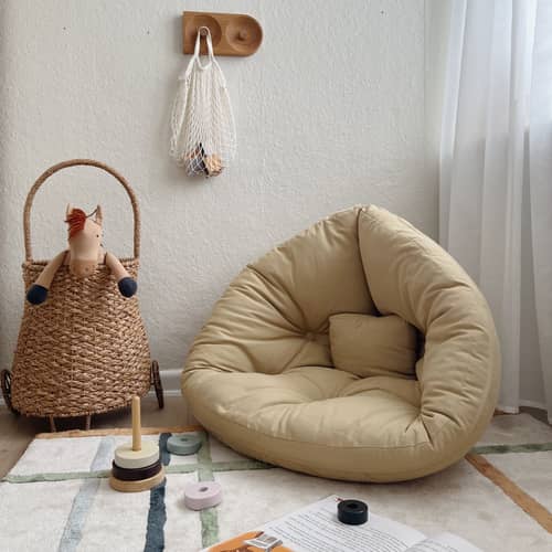 Materasso futon Mini Nido tessuto beige / Il materasso - KARUP DESIGN - Beige dorato 758 - Cotone, Espanso, Fibre miste