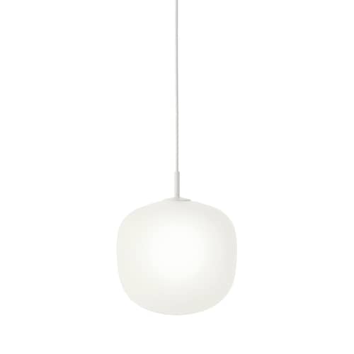Rime Pendant glass white / Ø 25 - Hand-blown glass - Muuto - White frame / White - Mouth blown glass, Varnished aluminium