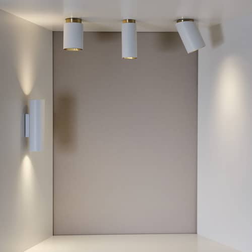  Promo pack metal black white / Set 2 Tobo C65 Ceiling lights - Ø 6.5 x H 16.5 cm - DCW éditions - Black / White - Brass, Steel