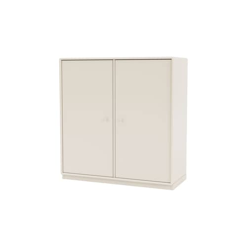 Rangement Cover Cabinet bois blanc / L 69.6 x P 30 x H 72,6 cm - 2 portes - MONTANA - Oat 158 - MDF laqué