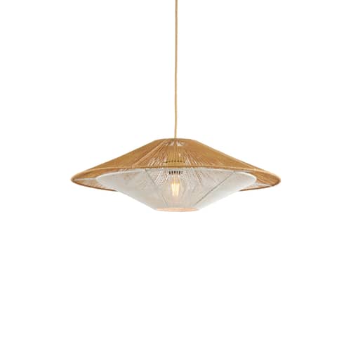 Sospensione Lumbini Large tessuto beige / Ø 60 cm - GOOD&MOJO - Beige - Corda