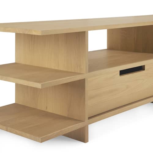 TV Möbel Kabuki holz natur / L 200 cm - 2 Schubladen - Ethnicraft - Eiche natur - Geölte Massiveiche