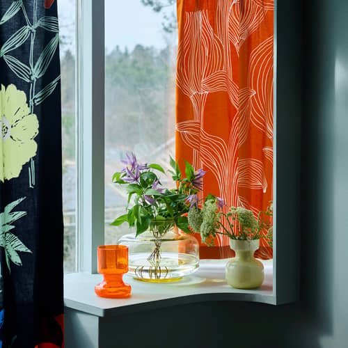 Vase Sakki verre beige / Ø 13,2 x H 15,5 cm - Marimekko - Ecru - Verre