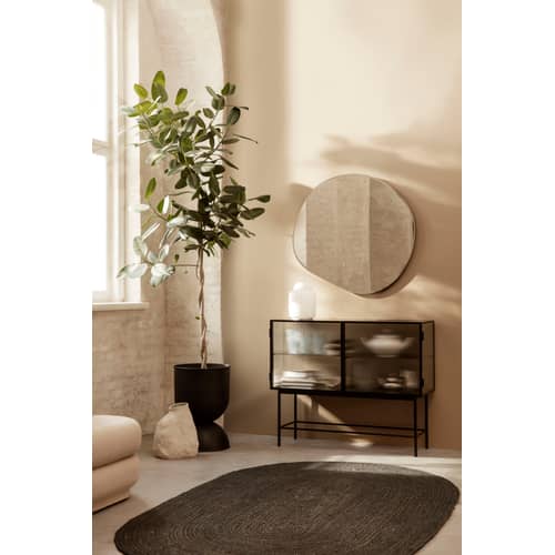 Wandspiegel Pond XL gold metall / 87 x 94 cm - Ferm Living - Messing - Glas, Messing verzinkt, mitteldichte bemalte Holzfaserplatte