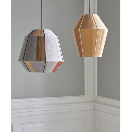 Abat-jour Bonbon Large     / Ø 50 cm - Laine tissée main - Hay - Terre - Acier, Laine, Nylon