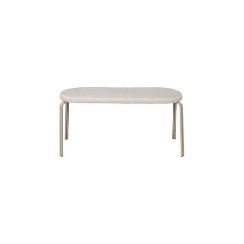 Banc rembourré Oda tissu beige / L 110 cm - BROSTE COPENHAGEN - Beige - Coton, Lin, Métal, Mousse, Polyester