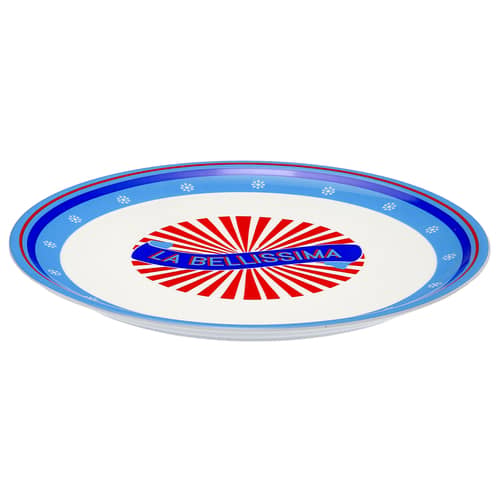 Bel Paese - La Bellissima Pizza plate ceramic blue red / Ø 32 cm - China - Bitossi Home - Bellissima - China