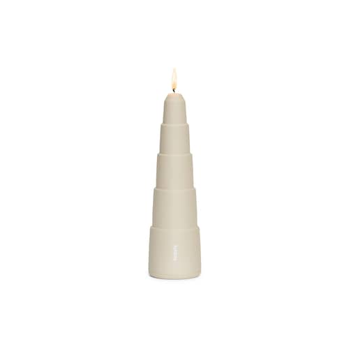 Bougeoir Spire métal beige Step / H 26 cm - Fatboy - Pierre - Aluminium