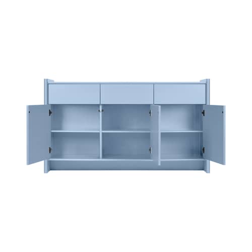 Buffet Rali bois bleu / L 160 x H 91 cm - NOO.MA - Bleu ciel - MDF