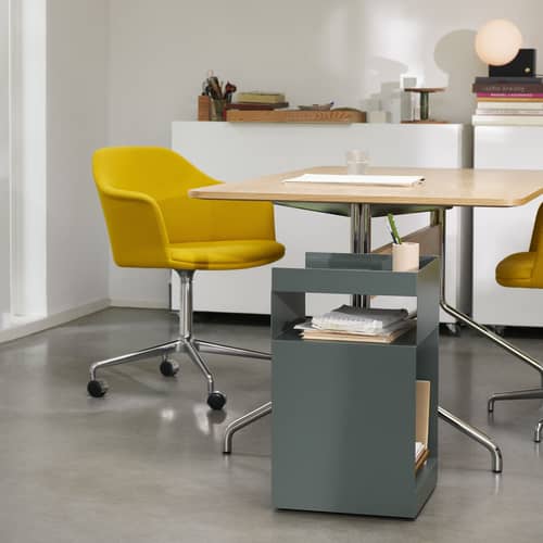 Cassettiera con rotelle Rotate SC73 metallo verde grigio / 35 x 35 x H 59 cm - Acciaio - &tradition - Grigio verde - Acciaio