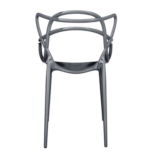 Chaise empilable Masters    / Métallisé - Philippe Starck, 2010 - Kartell - Titane - Technopolymère thermoplastique recyclé